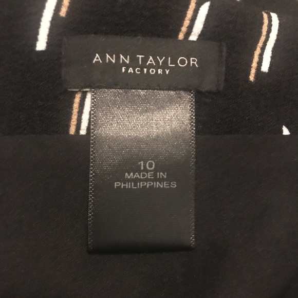 ANN TAYLOR black patterned skirt - Picture 6 of 7